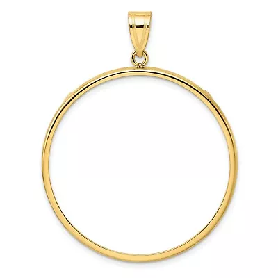 14k Yellow Gold Plain Polished Prong Set US Morgan Silver Dollar Coin Bezel • $328.99