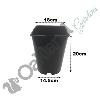 Square Plant Pots 7cm 9cm 11cm 1 2 3 5 Litre Plastic Flower Hydroponic Pot • £145.95