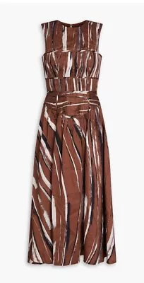 AJE Gabrielle Pleated Linen Blend Midi Dress Size 8 • $200