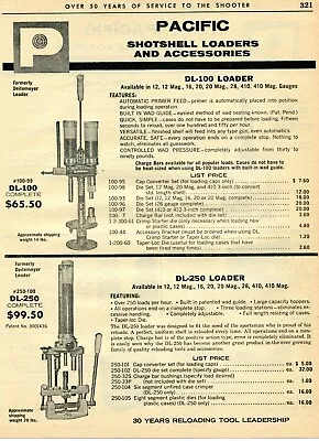 1963 Print Ad Of Pacific DL100 DL250 DL300 Shotshell Loader Reloading Tools • $9.99