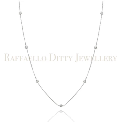 $374.26 • Buy Stationed Diamond Chain Necklace In 14k Solid Gold By The Yard Mother's Gift