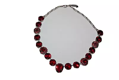 MARIANA Deep Red  SWAROVSKI CRYSTALS FLOWER Choker Necklace  Lady In Red • $153.89
