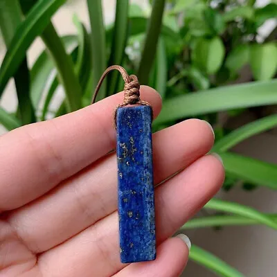Natural Lapis Lazuli Crystal Necklace Pendant Stone Rope Chain Energy Reiki Gift • $7.78