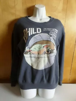 Star Wars Women's Juniors Size Medium (7-9) The Child Yoda Sweatshirt • $12.99