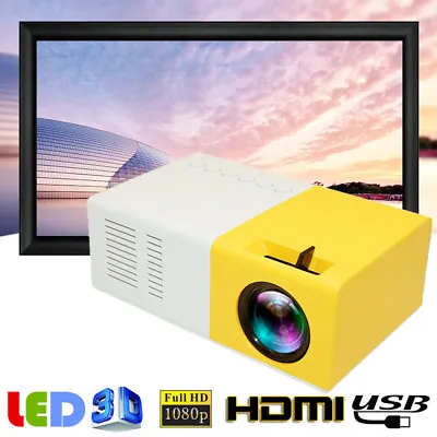 1080P Mini Pocket LED Projector Home Cinema Theater Multimedia VGA USB SHG • $30.60