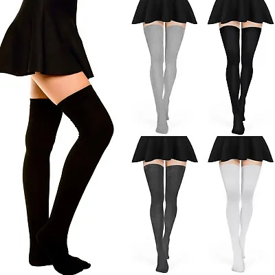 Girls Ladies Over The Knee Thigh High Long Socks Extra Long Boot Warm Stockings • £6.99