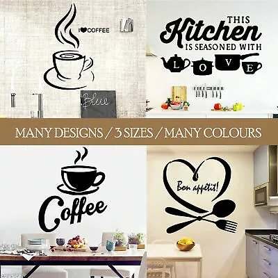 £17.99 • Buy Wall Art Kitchen Coffee Vinyl Sticker Quote Mural Home Kitchen Decal Décor DIY