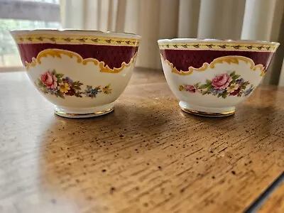 Vintage Foley Windsor Burgundy Open Sugar Bowls • $15