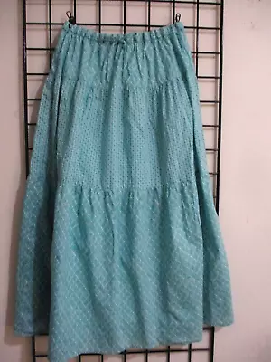 J. Jill  🌸  Large / Xl / 30  - 36  Waist== Flowing Aqua Print / Maxi Skirt • $17.50