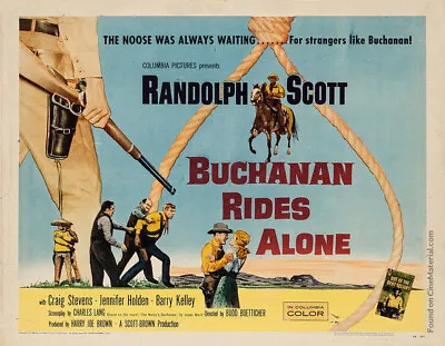 Buchanan Rides Alone. 1958 Dvd. Copy Of Public Domain Film. Disc Only • £3.95