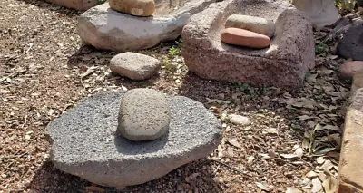 Native American Indian Metate Grinding Stone + MANO Flat Likely Sinagua • $175