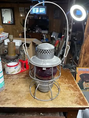 ADLAKE KERO 927 RAILROAD LANTERN WITH RED GLOBE Unfired • $105