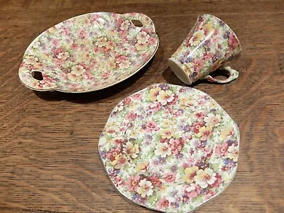 £16 • Buy 3 Pieces Of Vintage James Kent Fenton 'Du Barry'  Chintz