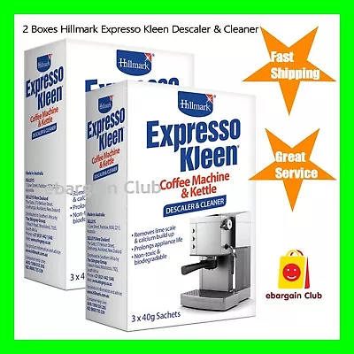 2 X  Hillmark ExpressoKleen Coffee Machine Kettle Descaler Cleaner 3 Pack • $38.99