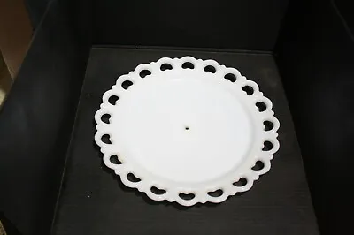 White Milk Glass Scalloped Platter 4 Tiered Set Replacement Redux DIY Project • $9.99