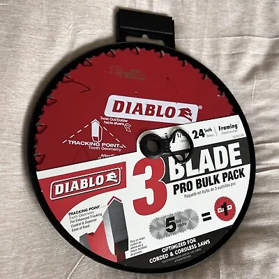 DIABLO Tracking Point 7-1/4 In. X 24-Tooth Framing Circular Saw Blades 3 Pack • $26.99