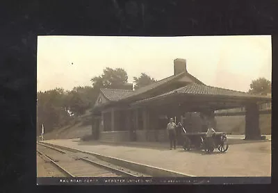 Real Photo Webster Grove Missouri Mo. Rr Railroad Depot Postcard Copy • $11.99