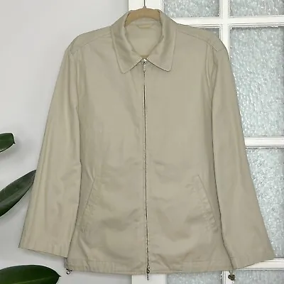 Canali 100% Cotton Harrington Jacket Stone Beige Size 50 (L) RRP £750 • £190