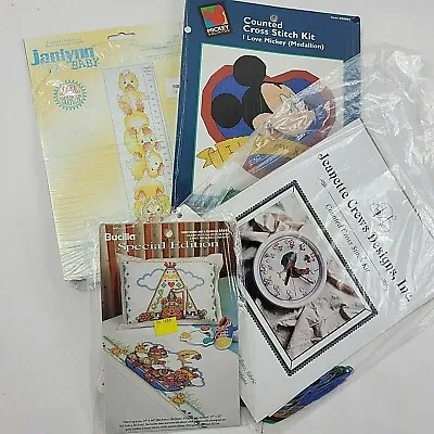 Lot 4 Childrens Counted Cross Stitch Patterns Bears Ducks Mickey Mouse • $14.99