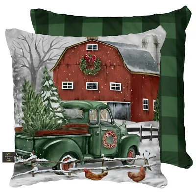 Christmas On The Farm Winter Pillow 17  X 17  Briarwood Lane • $22.99