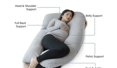 Pharmedoc Pregnancy Pillow U-Shape Full Body Pillow And Maternity Support • $49.99