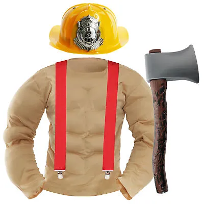 £24.99 • Buy Mens Hunky Fireman Firefighter Fancy Dress Costume Accessories 