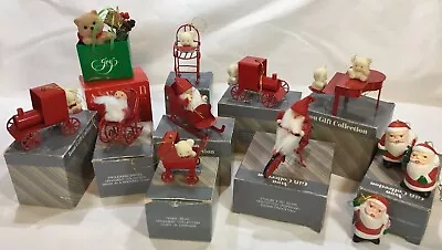 Vintage Avon Christmas Gift Collection Ornaments Lot 10 Red Teddy Bear & Santas • $20
