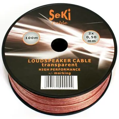 100m Speaker Cable 2 X 0.5mm Transparent Clear Wire CCA Car Audio HiFi Sound • £14.79