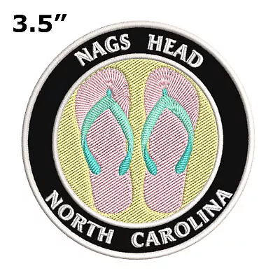 Flip Flops Nags Head North Carolina 3.5  Embroidered Iron Or Sew-on Patch • $4.97