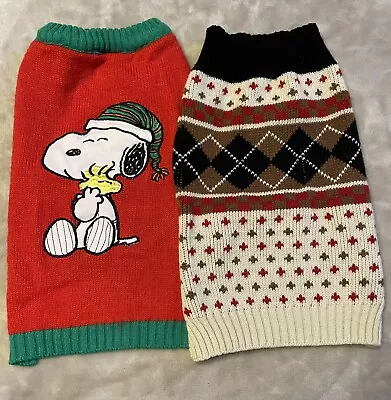 Set Of 2 Christmas/Winter Pet Dog Sweaters Sz Med • $19