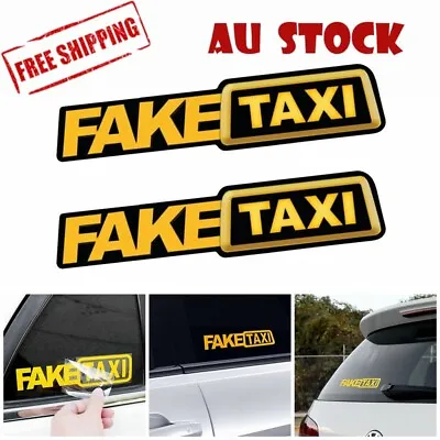 FAKE TAXI Sticker 20cm Window Decals Funny JDM Drift Turbo Hoon Race Car AU • $4.99