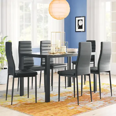 IDS 7 Piece Glass Dining Table And Chair Set For Kitchen Dining Room • $399
