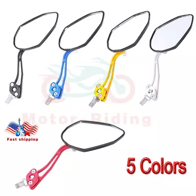 Motorcycle Motorbike Scooter Bike Rear View Side Mirror 8/10mm Universal 1Pair • $13.67