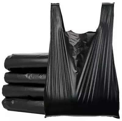 USA 1/6 Small Black Plastic Bag Storage Grocery Shopping  8x4x14 T-Shirt NEW • $7.49