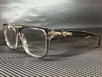 VERSACE VE3303 593 Transparent Grey Rectangle 55 Mm Men's Eyeglasses • $132