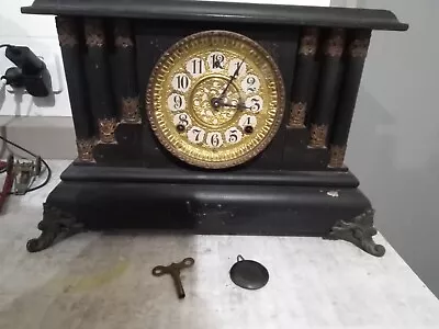 WM L Gilbert Dayton Mantle Clock - 1909 For Restoration Or Spares Antique • $110