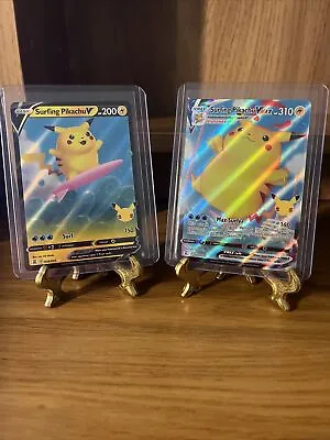 $5.94 • Buy Surfing Pikachu V 008 & VMAX 009 Pokemon TCG 25th Anniversary Celebrations NM