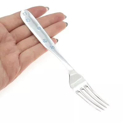 ANTON MICHELSEN 925 Sterling Silver Vintage Denmark Enamel Forget-Me-Not Fork • $144.95