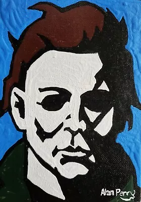 Halloween Michael Myers Original 5  X 7  Acrylic Painting • $25