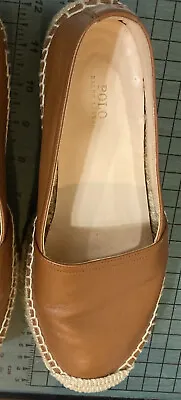 $36 • Buy Polo Ralph Lauren Leather/ Espadrille Platform Loafer Shoes Size 37.5, 7