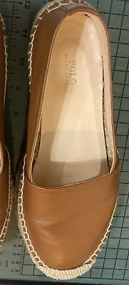 $36 • Buy Polo Ralph Lauren Leather/ Espadrille Platform Loafer Shoes Size 37.5, 7