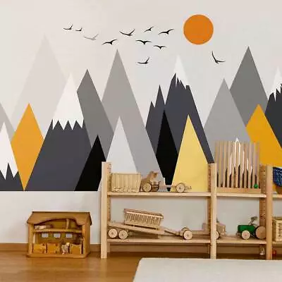 Mountain Wall Sticker Covering Kid Nursery Baby Cot Decal Home Decor Art Mural • £18