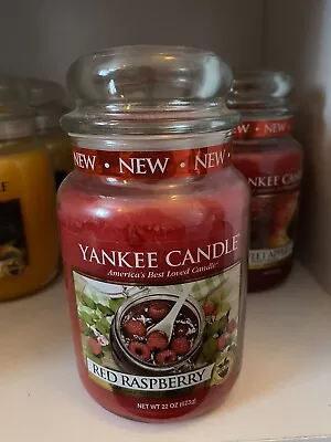 Yankee Candle Large 22oz Jar Red Raspberry  RARE RETIRED VHTF • £22.99
