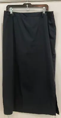 Ann Taylor Stretch Womens Maxi Skirt Size 14 Black Side Zip Belt Loops 202 • $22.99