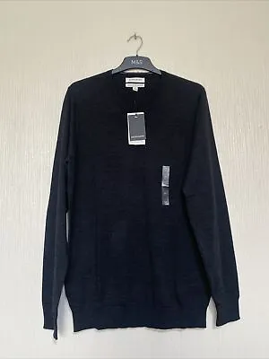 New M&S Autograph Men’s Extra Fine Merino Wool Jumper (charcoal) Size M /long • £29.95