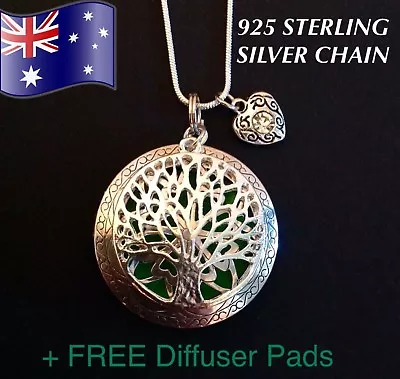 $12.50 • Buy Tree Of Life Aromatherapy Oil Diffuser 925 Sterling Silver Necklace + FREE Pads