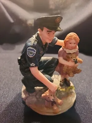 Vanmark Blue Hats Of Bravery Teddy's Rescue Miniature 4  Figurine 1999  • $7.99