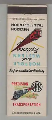 Matchbook Cover - Railroad - Norfolk & Western Railway Precision Transportation • $6.95