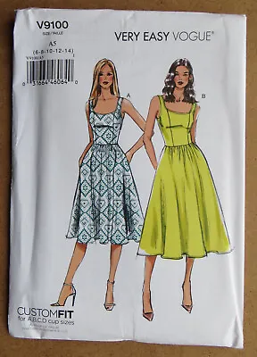 Vogue  Very Easy  Sewing Pattern V9100: Lady's Sleeveless Dresses: 6-14: Uncut • £15.75