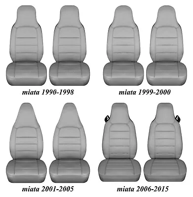 2 Semi Custom Car Seat Covers Solid Silver Fits Mazda Miata /mx-5 1990-2015 • $84.99